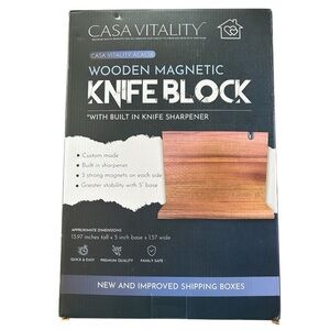Casa Vitality Wooden Magnetic Knife Block
